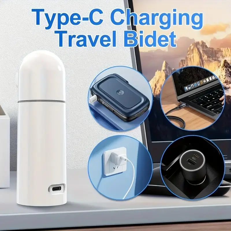 rechargeable portable electric bidet with led light ring ipx7   battery usb charging adjustable settings for postpartum care personal hygiene travel   sanitary product details 3