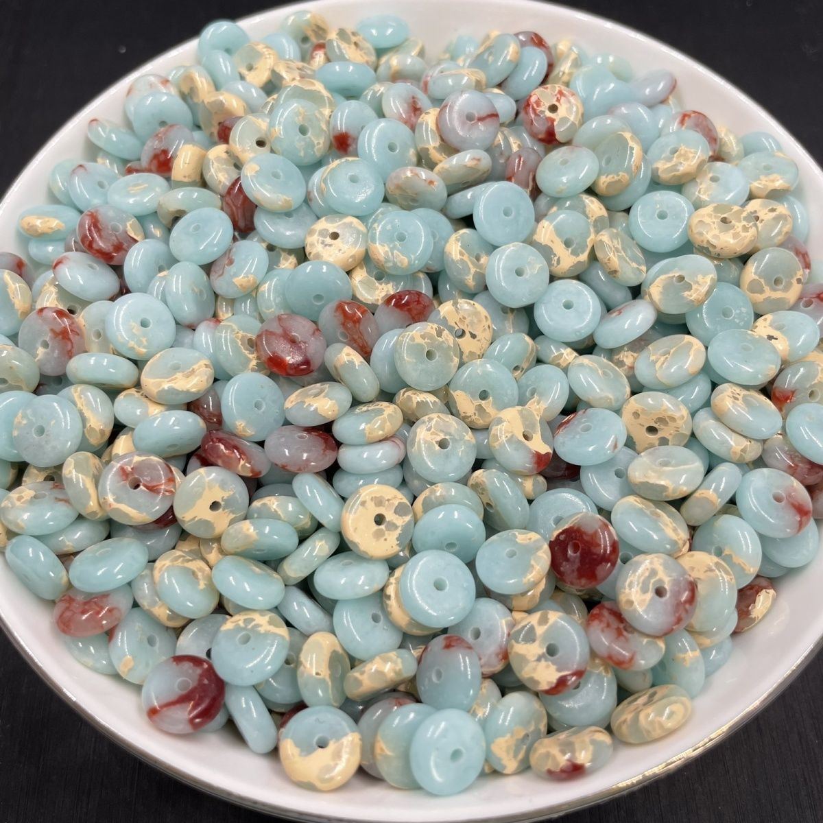 Shoushan Stone Spacer Beads 8.5×3mm, Optimized Natural Stone Donut Spacer Beads for DIY Jewelry Making