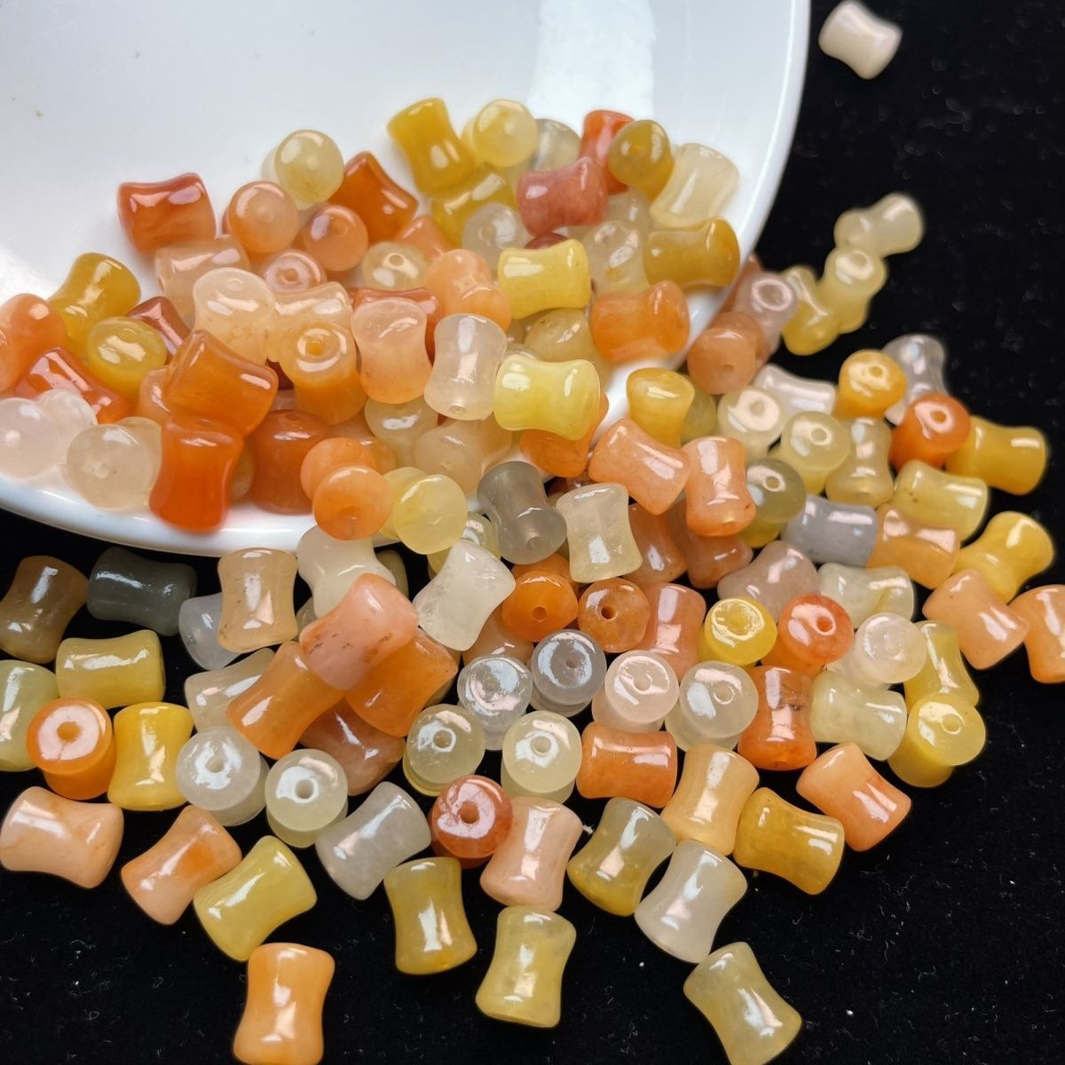 Golden Bamboo Quartzite Tube Beads 8×6mm, Natural Quartzite Barrel Spacer Beads for DIY Jewelry Making