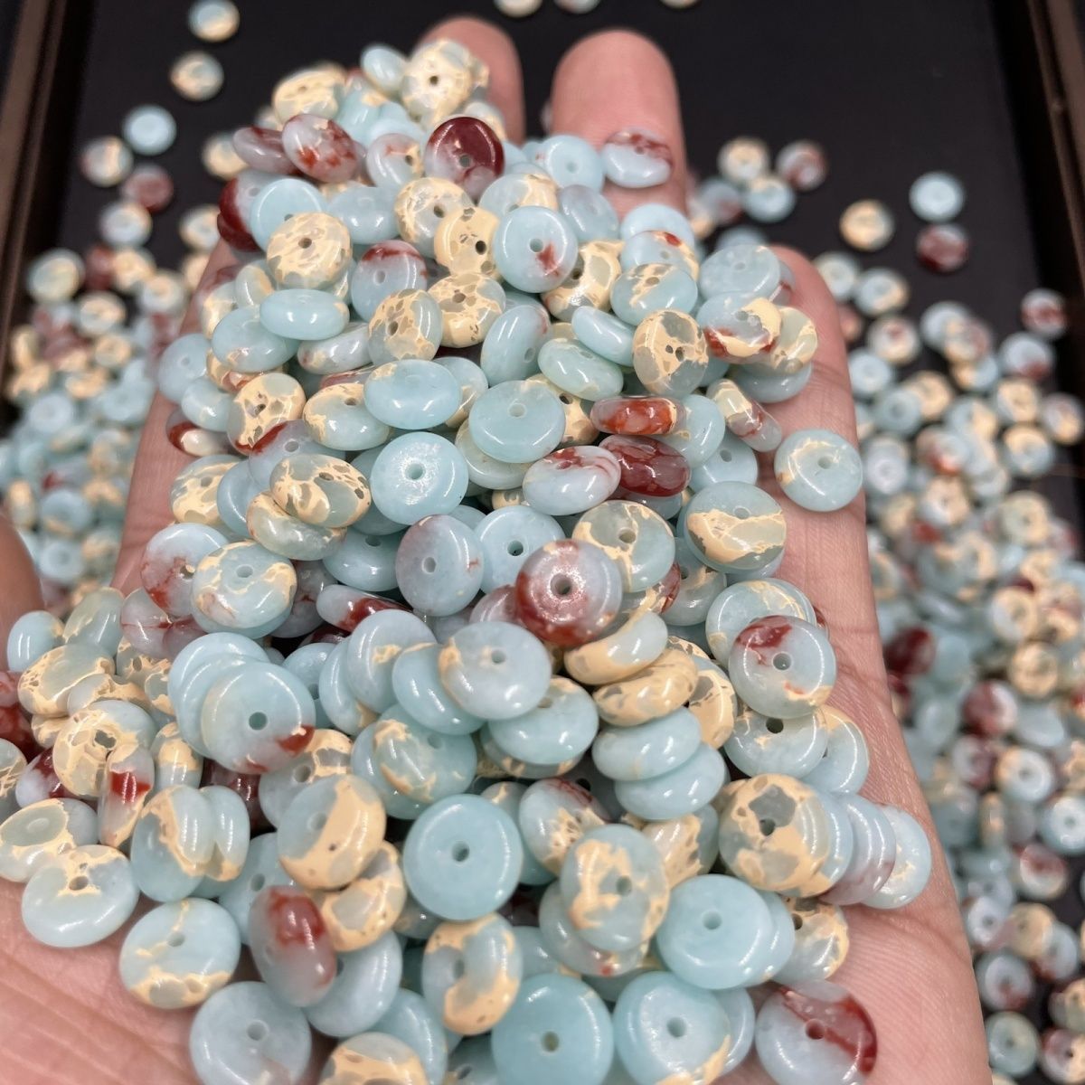 Shoushan Stone Spacer Beads 8.5×3mm, Optimized Natural Stone Donut Spacer Beads for DIY Jewelry Making