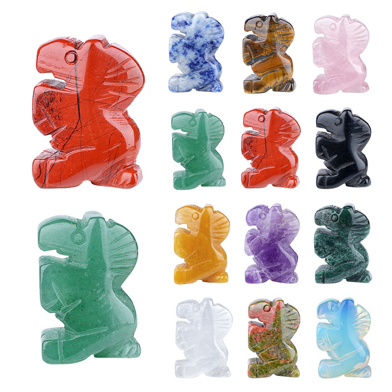 Natural Stone Horse Figurine Mini Animal Carving Decorative Table Ornament Small Horse Sculpture Home Desk Decor