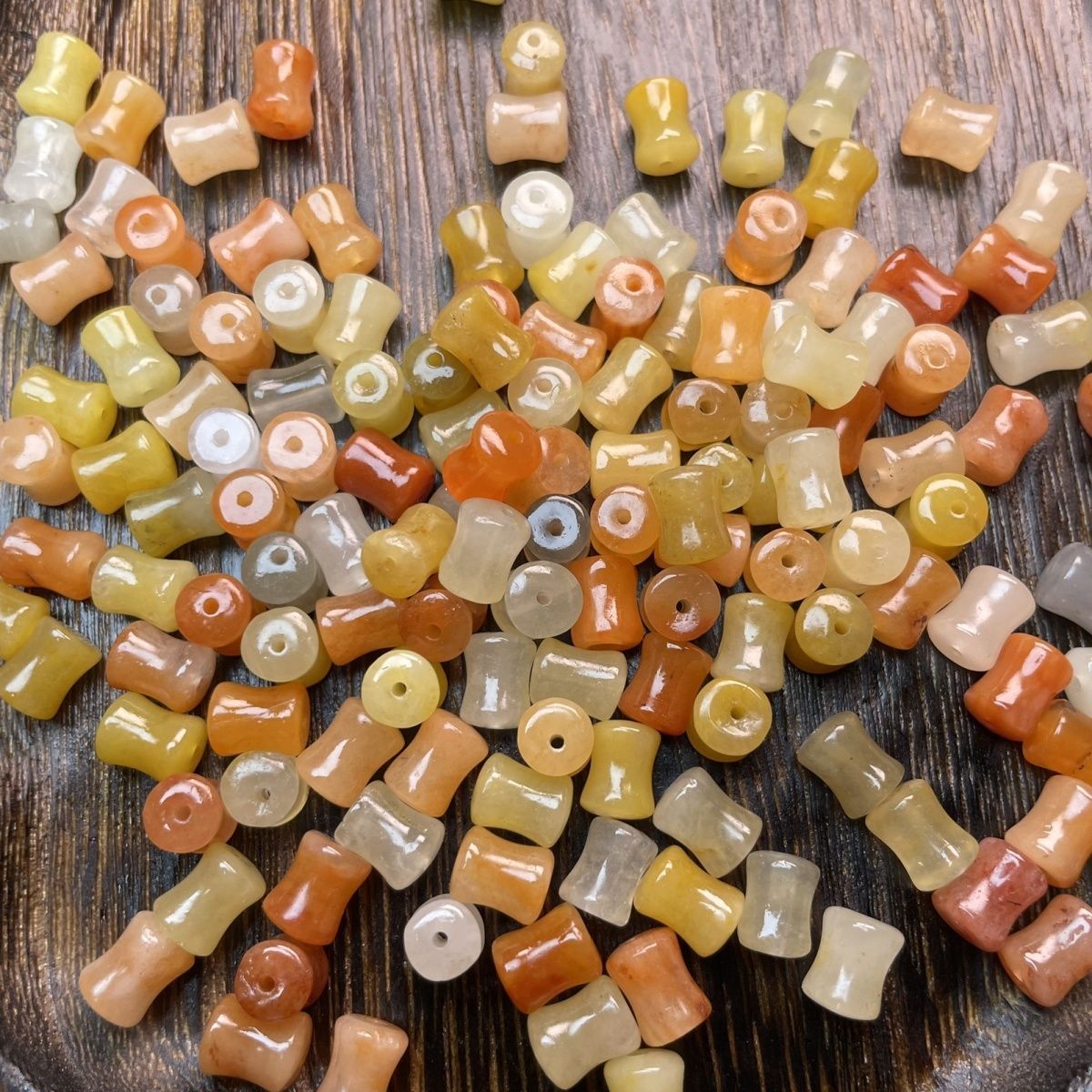 Golden Bamboo Quartzite Tube Beads 8×6mm, Natural Quartzite Barrel Spacer Beads for DIY Jewelry Making