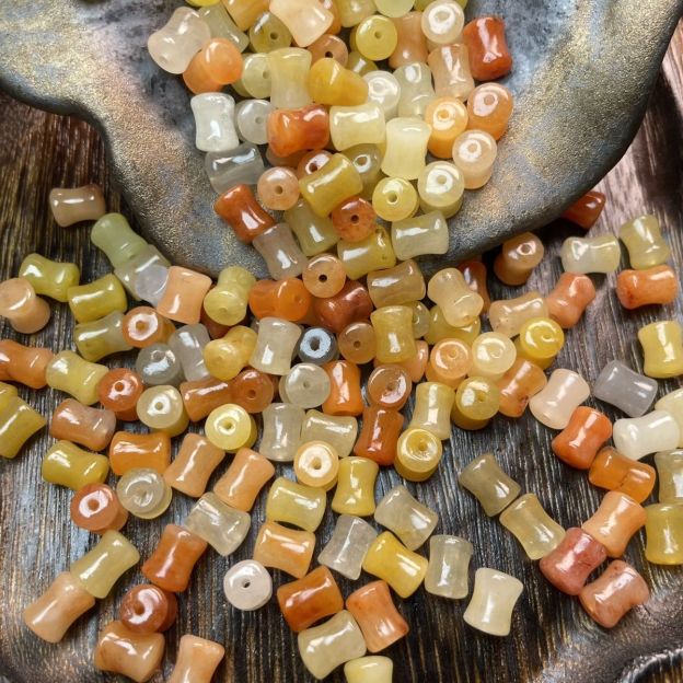Golden Bamboo Quartzite Tube Beads 8×6mm, Natural Quartzite Barrel Spacer Beads for DIY Jewelry Making