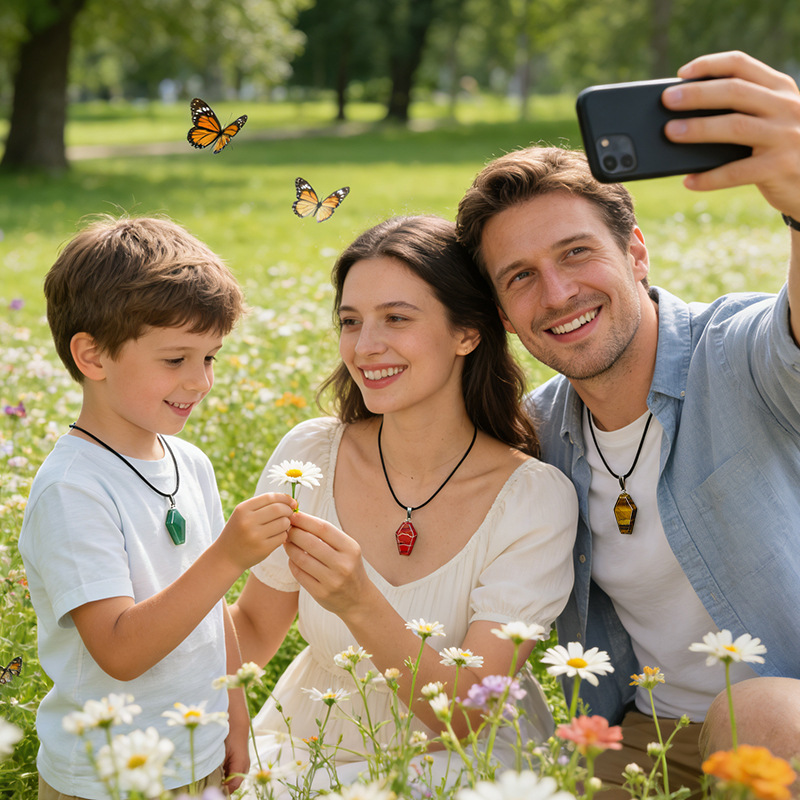 Natural Coffin-Shaped Crystal Pendant Necklace, Faceted Gemstone Coffin Charm, Gothic Style Stone Jewelry for Daily Wear or Seasonal Styling