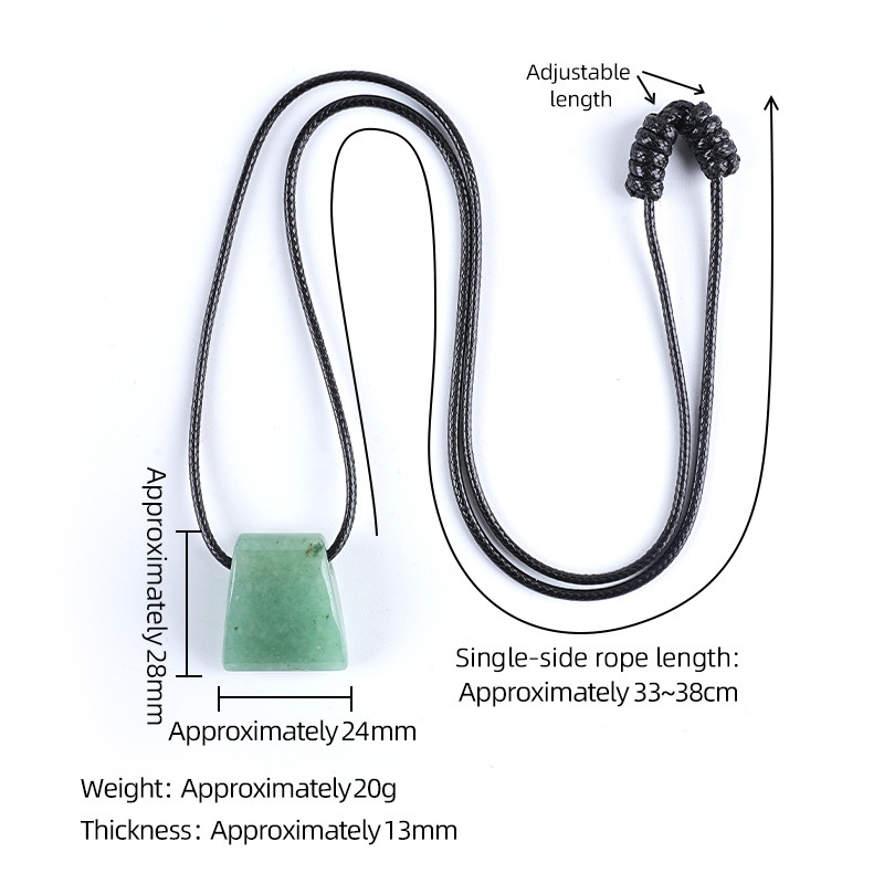 Natural Stone Axe Shape Pendant Necklace Adjustable Rope Hand Carved Vintage Style Large Hole Pendant Necklace