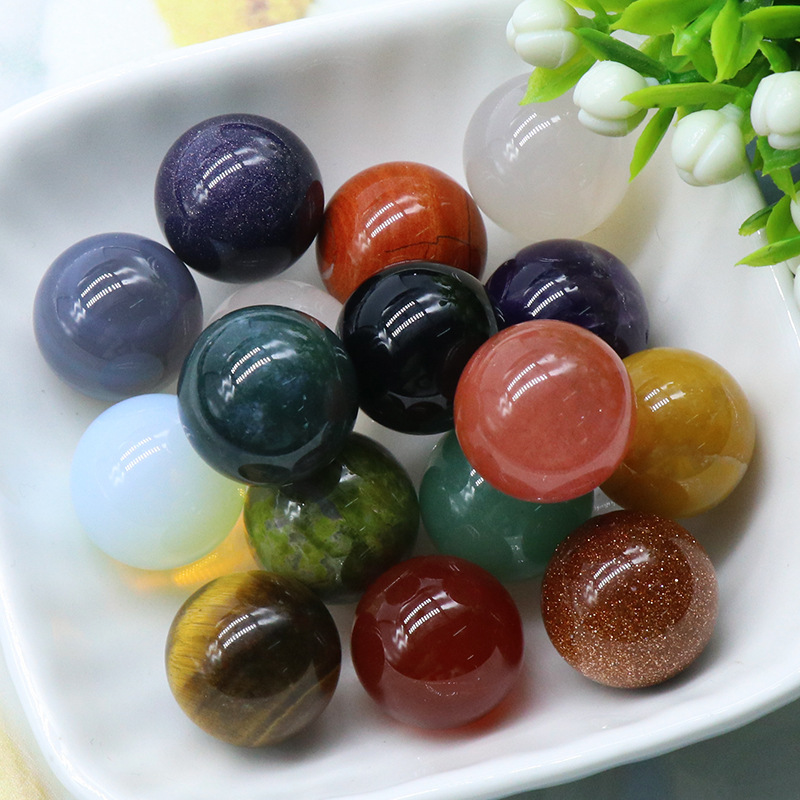 Natural Crystal Sphere Bead 16mm No Hole Round Stone Bead