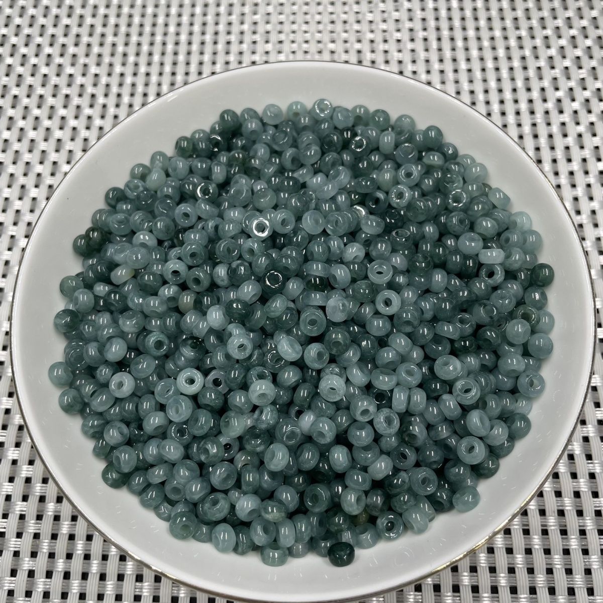 Natural Ice Jadeite Blue Water Abacus Spacer Beads 5.5mm Large Hole, Jade Spacer Beads for DIY Bracelets Necklaces