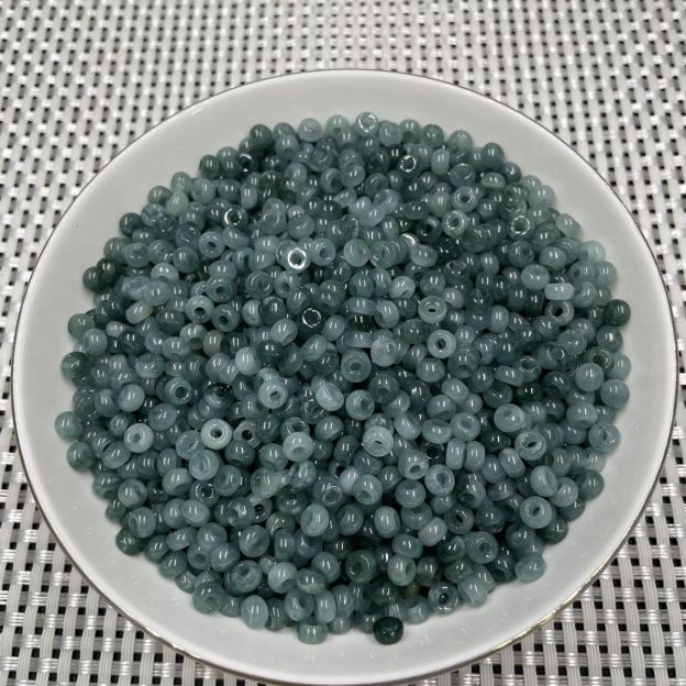 Natural Ice Jadeite Blue Water Abacus Spacer Beads 5.5mm Large Hole, Jade Spacer Beads for DIY Bracelets Necklaces