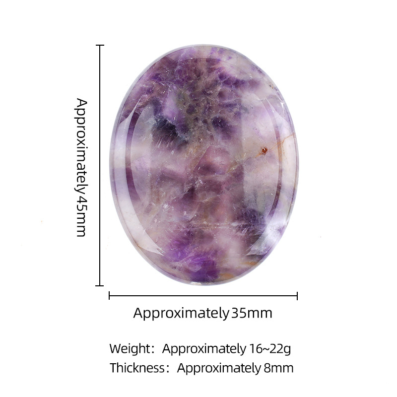 Natural Crystal Thumb Stone Oval Palm Worry Stone Gua Sha Massage Gemstone 35x45mm26022106