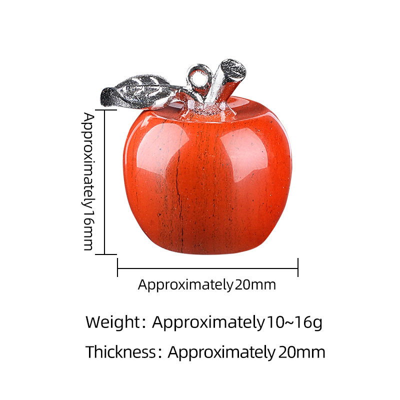 Crystal Fruit Pendant with Leaf, Multi-Color Stone Charm for DIY Necklace or Craft Projects