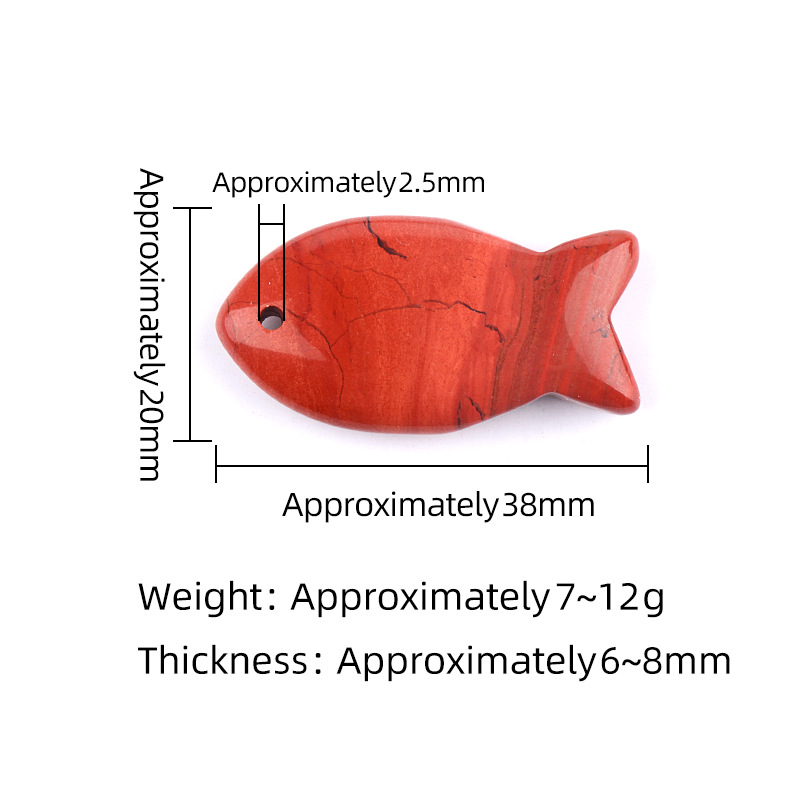 Natural Stone Fish Shape Pendant, DIY Fish-shaped Necklace, Creative Carved Stone Fish Pendant