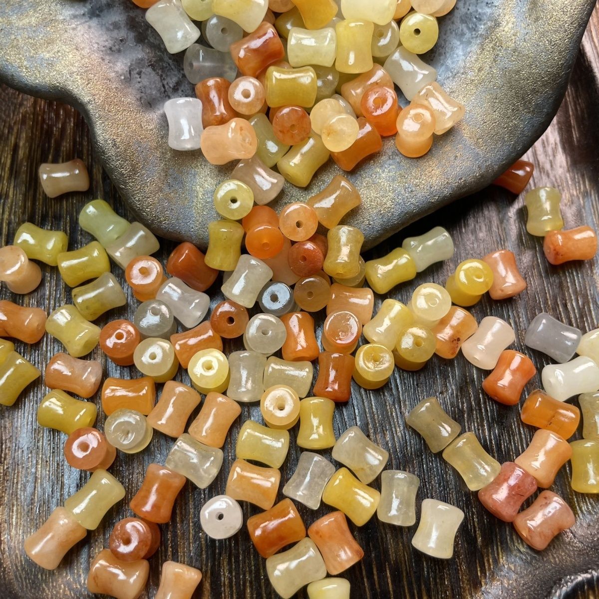 Golden Bamboo Quartzite Tube Beads 8×6mm, Natural Quartzite Barrel Spacer Beads for DIY Jewelry Making