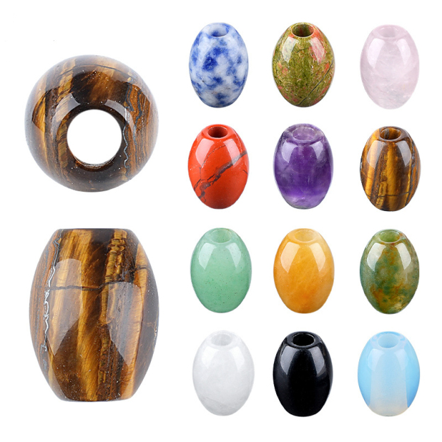 Natural Stone Barrel Bead Large Hole Spacer Beads DIY Bracelet Necklace Craft Loose Beads Handmade Accessory Supply