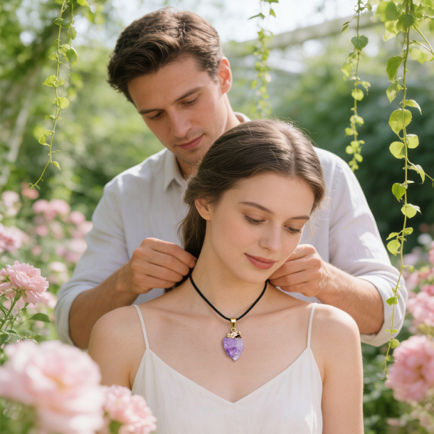 Natural Raw Stone Pendant Necklace Irregular Rough Stone Charm with Gold Tone Cap Adjustable Rope Necklace