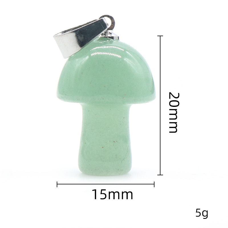 Natural Crystal Mushroom Pendant, Small Stone Mushroom Charm for DIY Necklace, Keychain, Jewelry Making and Cute Everyday Accessories