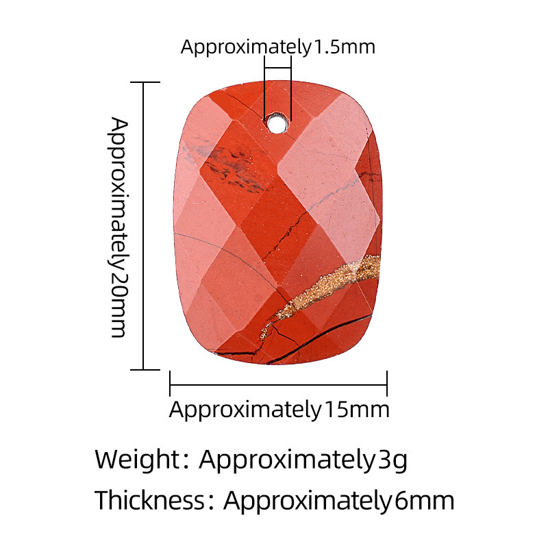 Natural Stone Faceted Rectangle Pendant Charm for DIY Necklace Bracelet Earrings Hair Accessories Craft Pendant