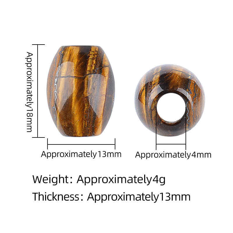 Natural Stone Barrel Bead Large Hole Spacer Beads DIY Bracelet Necklace Craft Loose Beads Handmade Accessory Supply