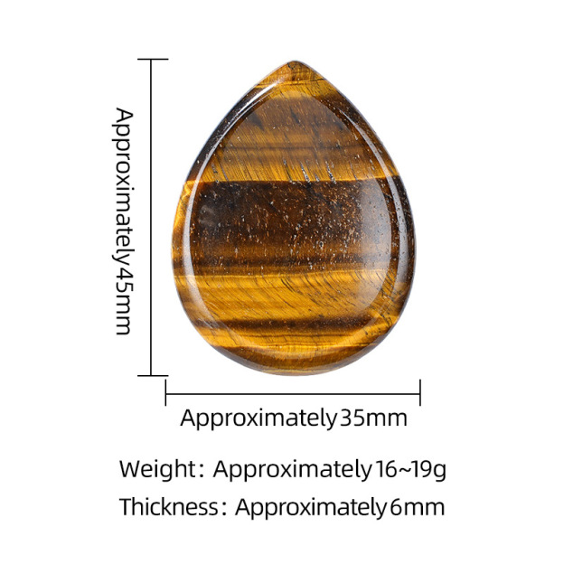 Natural Stone Thumb Worry Stone Teardrop Palm Massage Stone Grooved Crystal Pocket Stone Stress Relief Meditation Healing Stone