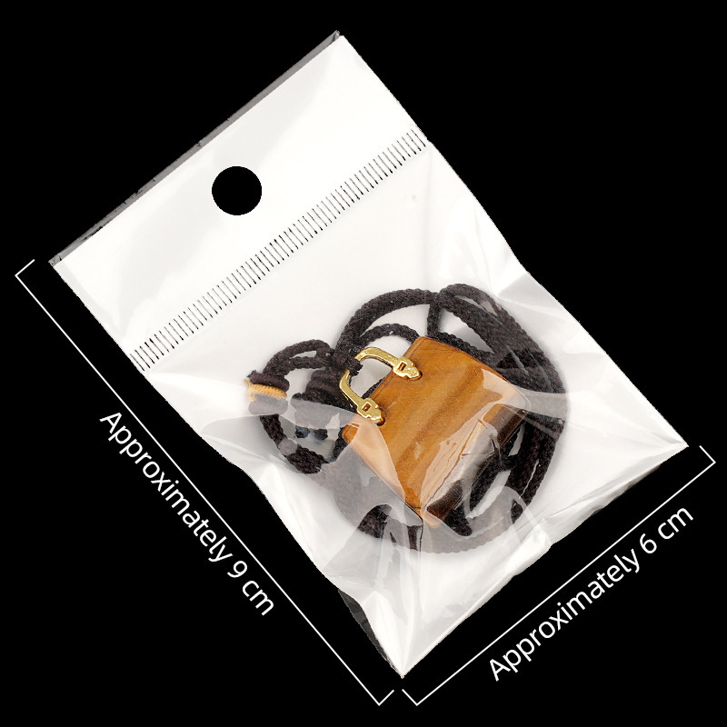 Natural Crystal Handbag Shape Pendant, Agate Stone Mini Bag Ornament Woven Rope Sweater Chain Accessory, Multi Material Decorative Pendant