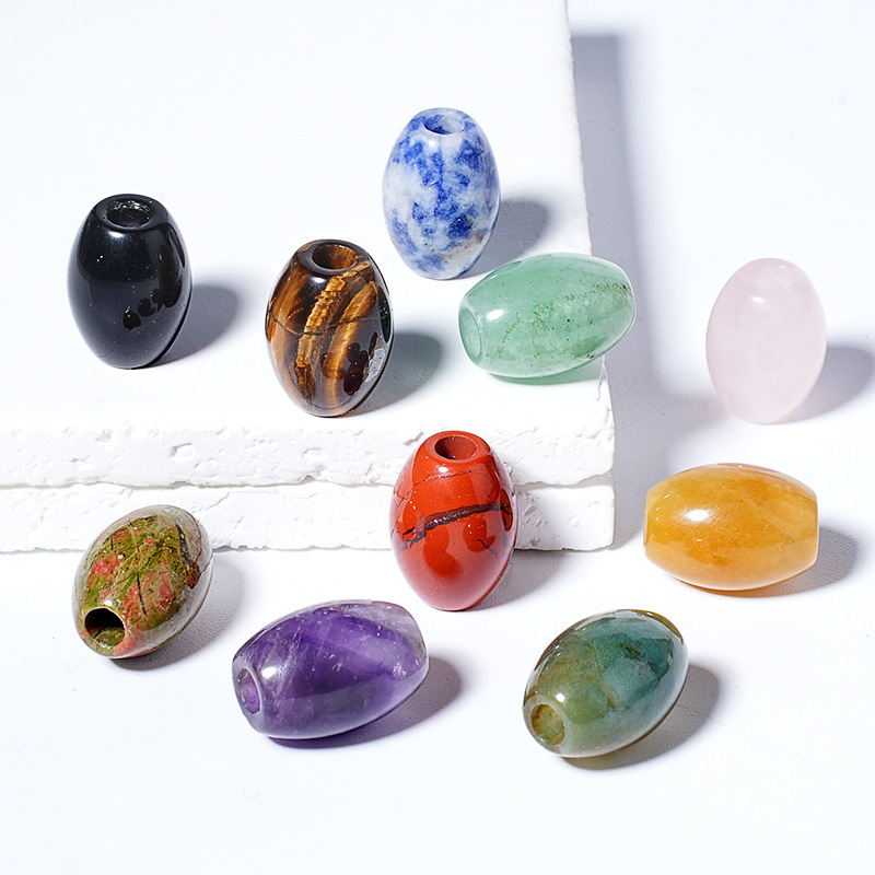 Natural Stone Barrel Bead Large Hole Spacer Beads DIY Bracelet Necklace Craft Loose Beads Handmade Accessory Supply