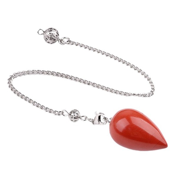 Natural Crystal Teardrop Pendulum Pendant Necklace Stone Dowsing Charm with Chain Jewelry Accessory 20260211-01