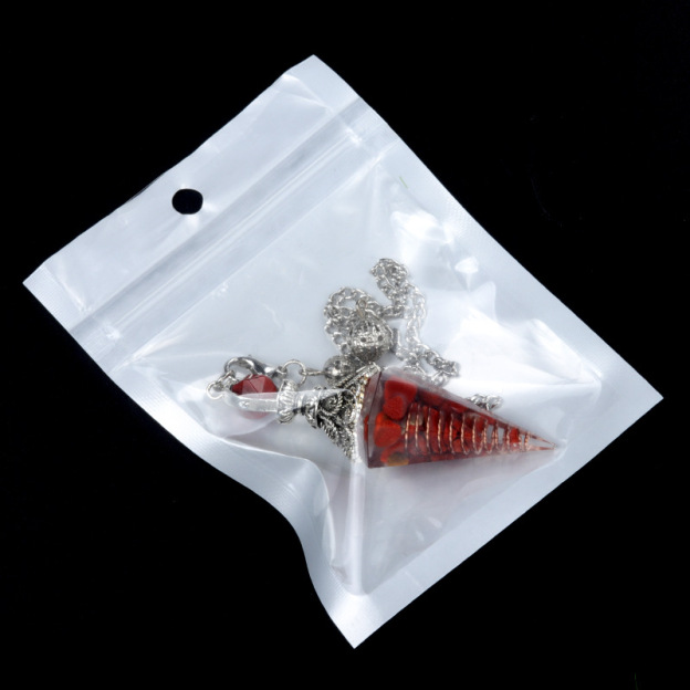 Resin Crystal Chip Pendulum Necklace Silver Chain Hexagonal Cone Stone Dowsing Pendant Jewelry Accessory 20260210