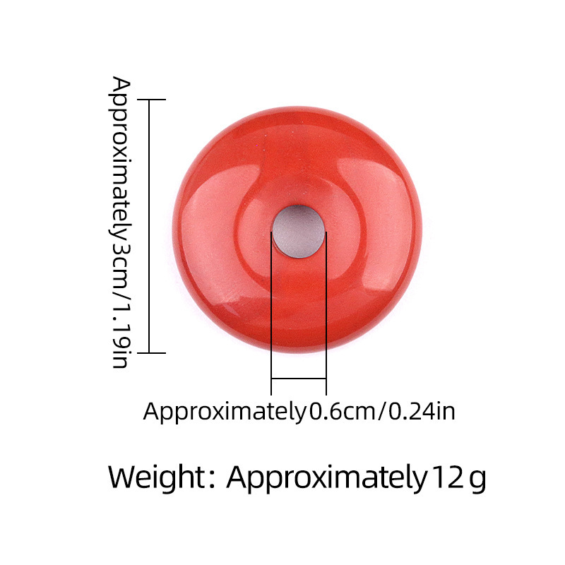 Natural Stone Donut Circle Pendant DIY Necklace Charm Round Large Hole Amulet Style Smooth Polished Minimalist Fashion Accessory