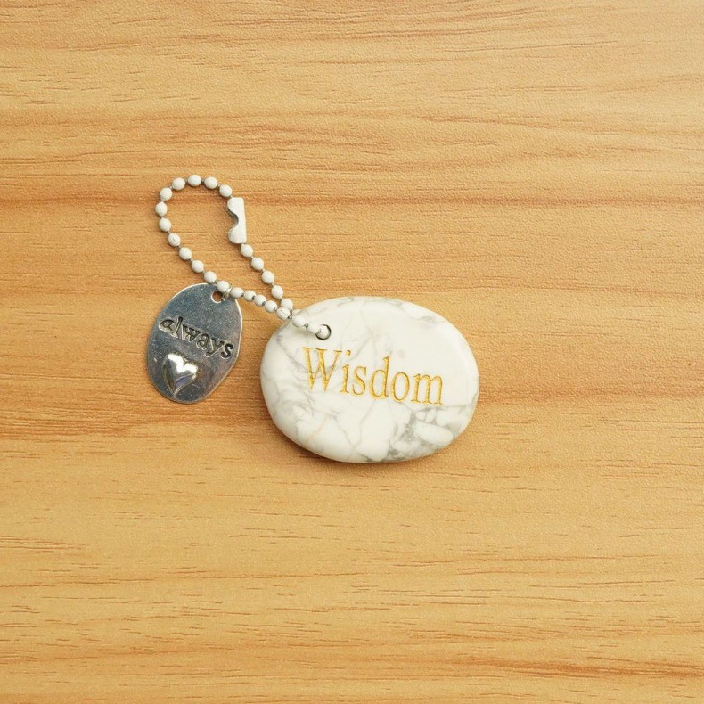 Crystal Engraved Inspiration Stone with Word Charm, Natural Gemstone Pocket Token for Encouragement & Meaning Wholesale