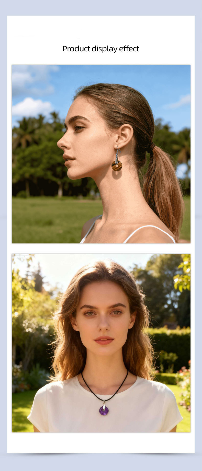 Natural Gemstone Donut Pendant Large Hole Round Peace Buckle Crystal Necklace DIY Charm26022107