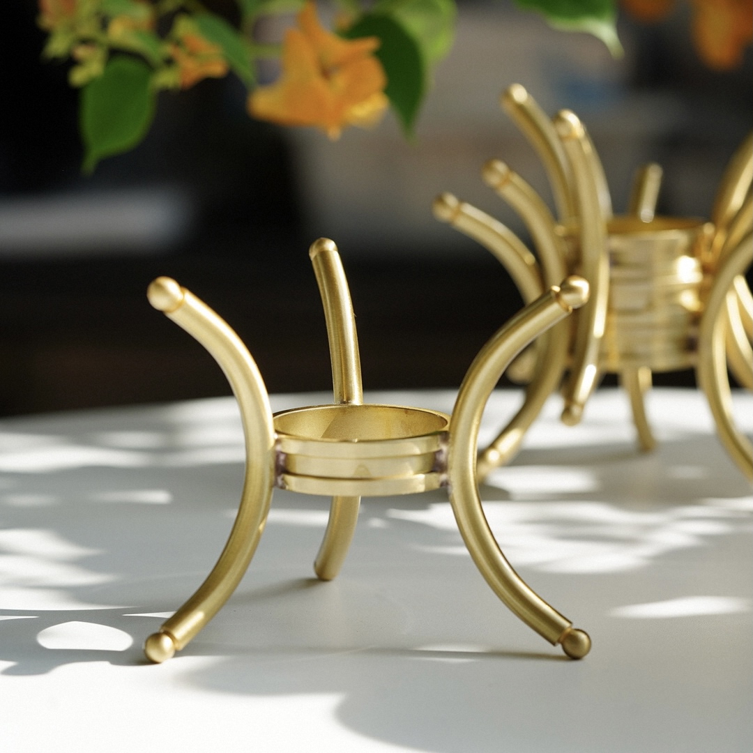 Solid Brass Crystal Sphere Stand, Reversible Display Base for Stone Balls, Tabletop Decor Holder for DIY & Wholesale