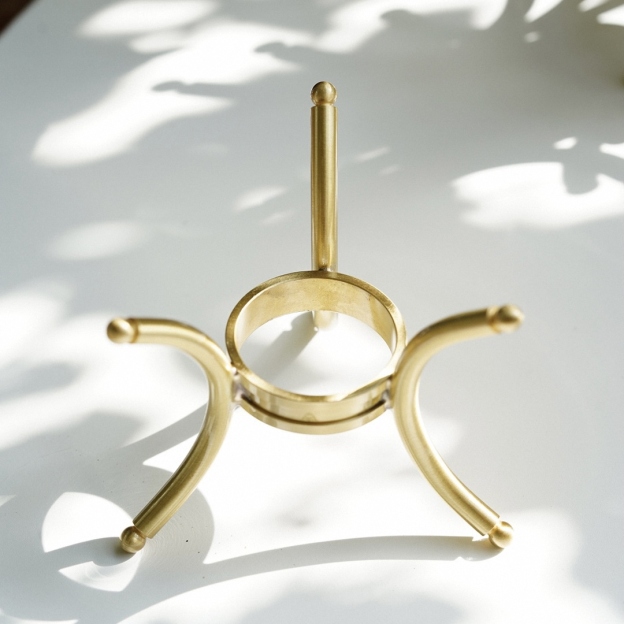 Solid Brass Crystal Sphere Stand, Reversible Display Base for Stone Balls, Tabletop Decor Holder for DIY & Wholesale