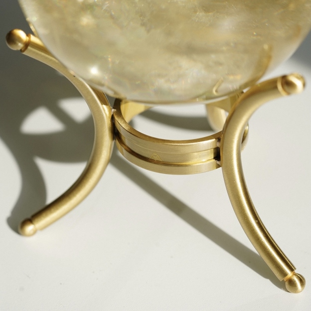 Solid Brass Crystal Sphere Stand, Reversible Display Base for Stone Balls, Tabletop Decor Holder for DIY & Wholesale