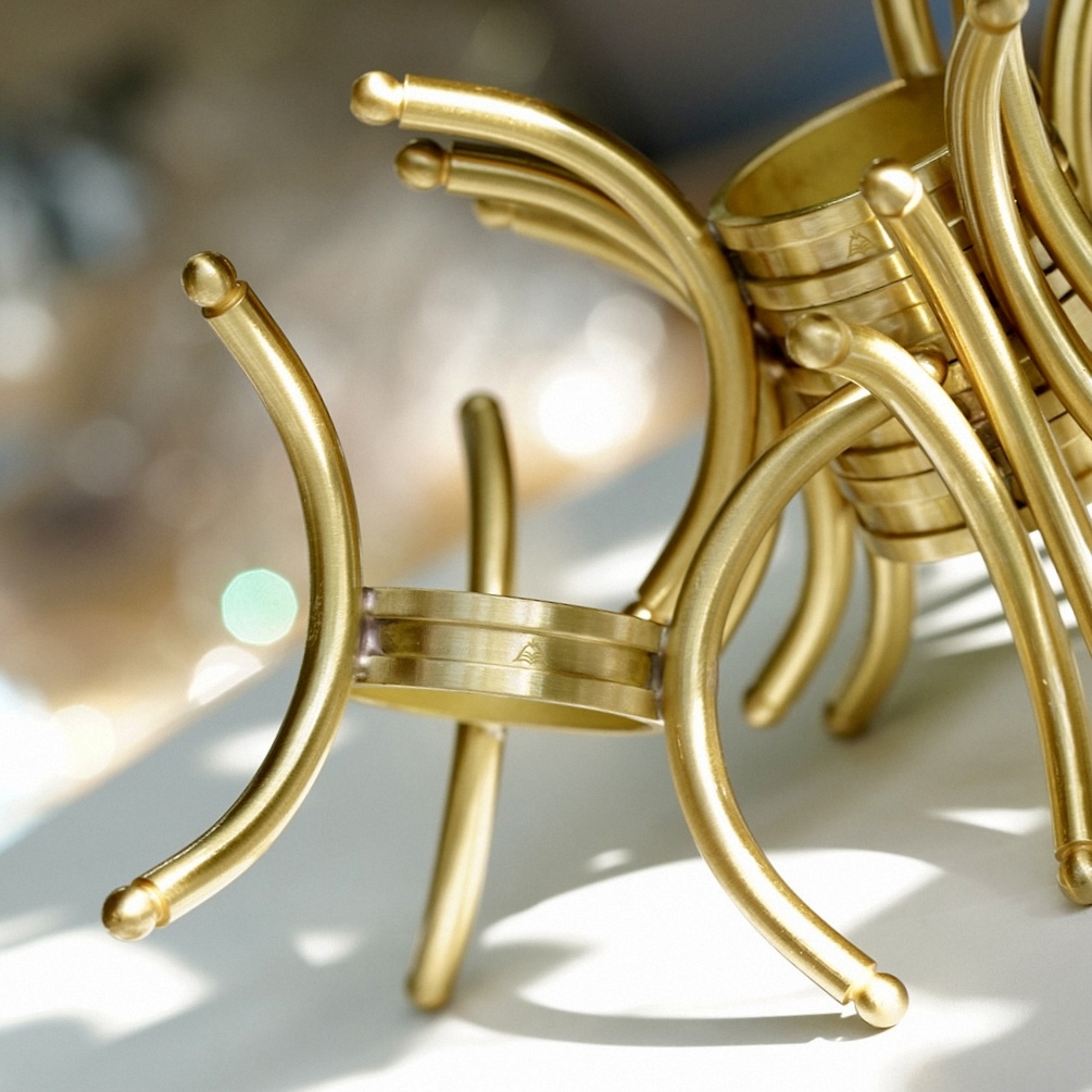 Solid Brass Crystal Sphere Stand, Reversible Display Base for Stone Balls, Tabletop Decor Holder for DIY & Wholesale