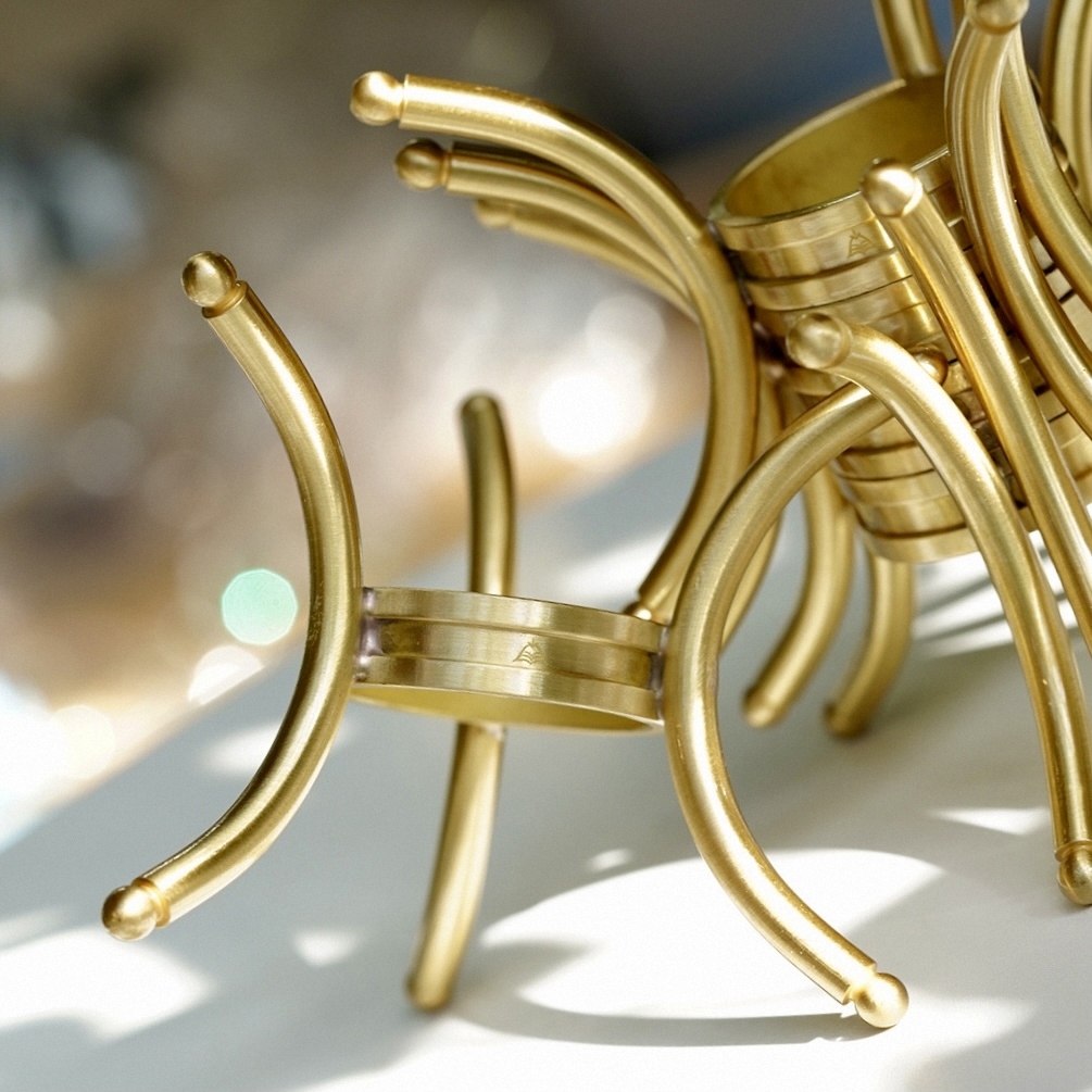 Solid Brass Crystal Sphere Stand, Reversible Display Base for Stone Balls, Tabletop Decor Holder for DIY & Wholesale