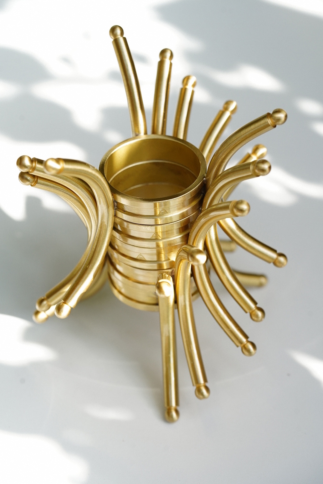 Solid Brass Crystal Sphere Stand, Reversible Display Base for Stone Balls, Tabletop Decor Holder for DIY & Wholesale