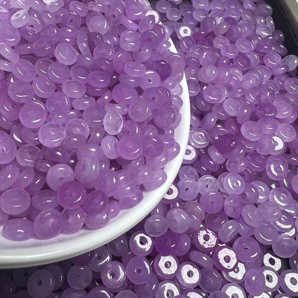 Icy Lavender Purple Basan Quartzite Jade Abacus Beads 6x2mm, Natural Light Purple Disc Beads for Bracelet Necklace DIY Jewelry Making