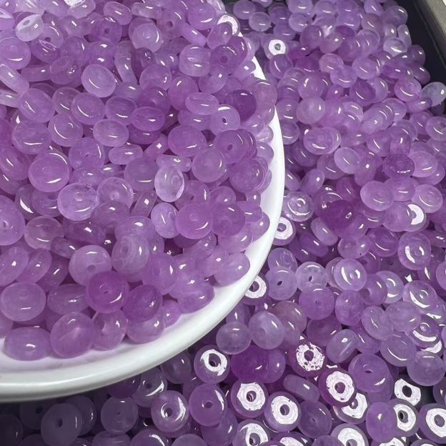 Icy Lavender Purple Basan Quartzite Jade Abacus Beads 6x2mm, Natural Light Purple Disc Beads for Bracelet Necklace DIY Jewelry Making
