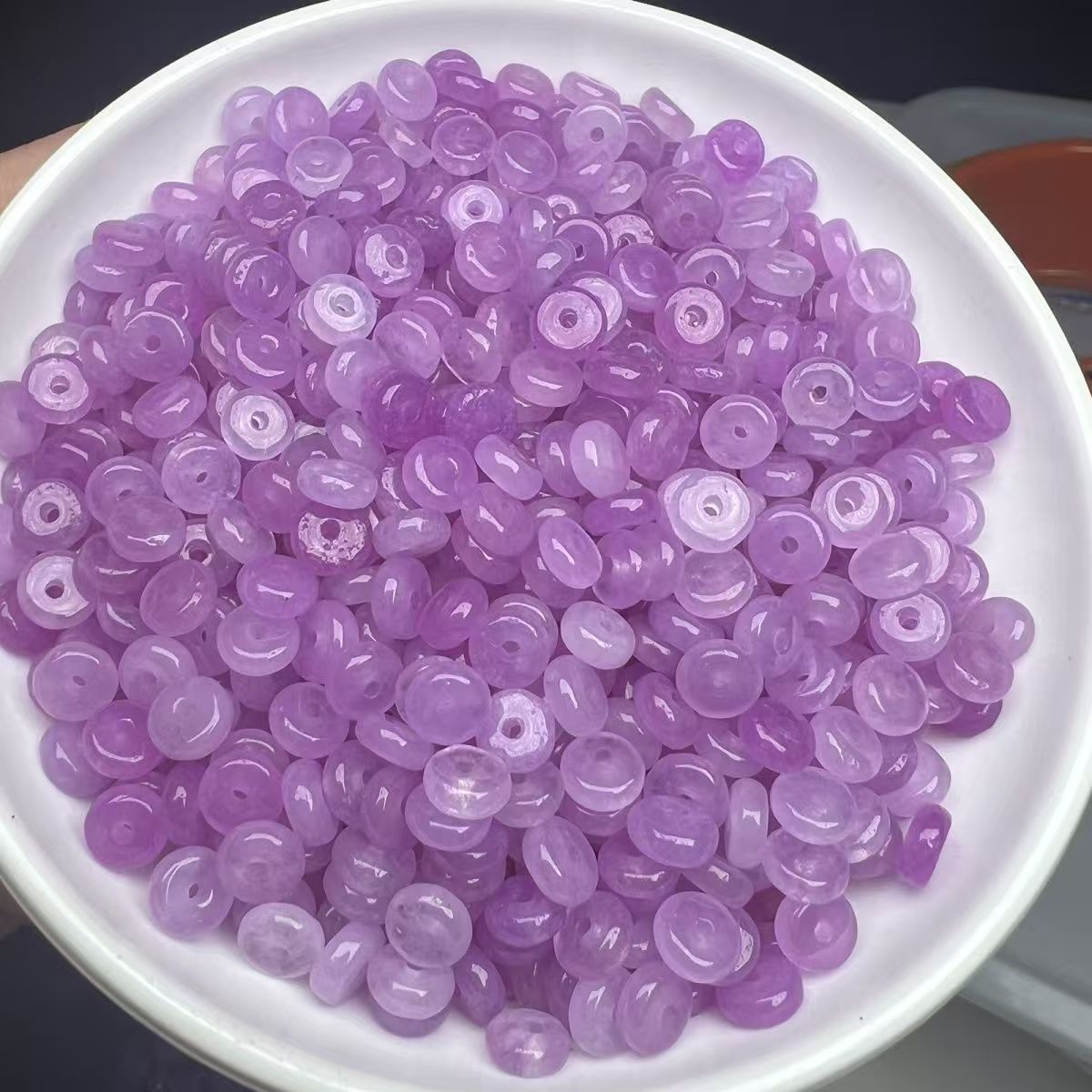 Icy Lavender Purple Basan Quartzite Jade Abacus Beads 6x2mm, Natural Light Purple Disc Beads for Bracelet Necklace DIY Jewelry Making