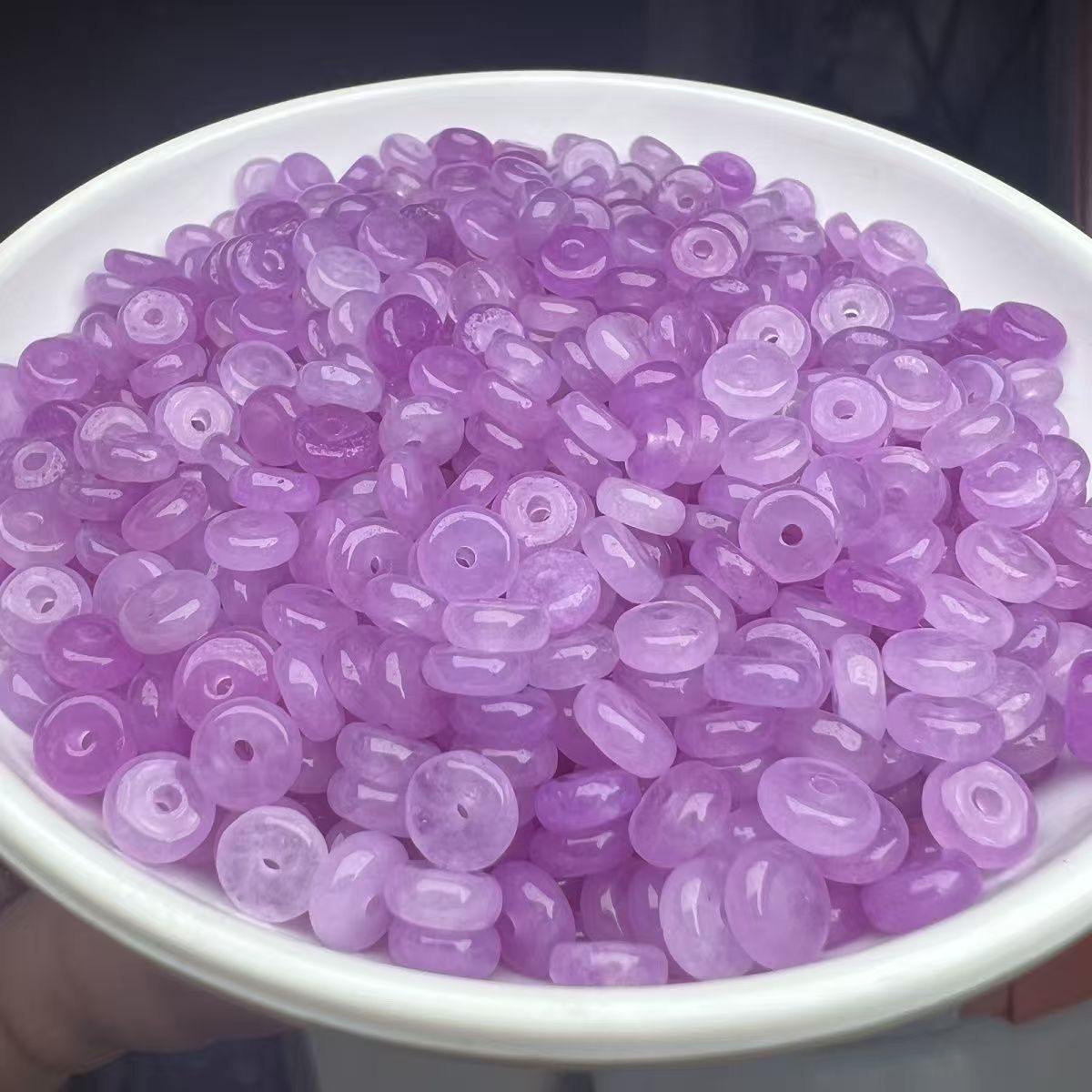 Icy Lavender Purple Basan Quartzite Jade Abacus Beads 6x2mm, Natural Light Purple Disc Beads for Bracelet Necklace DIY Jewelry Making