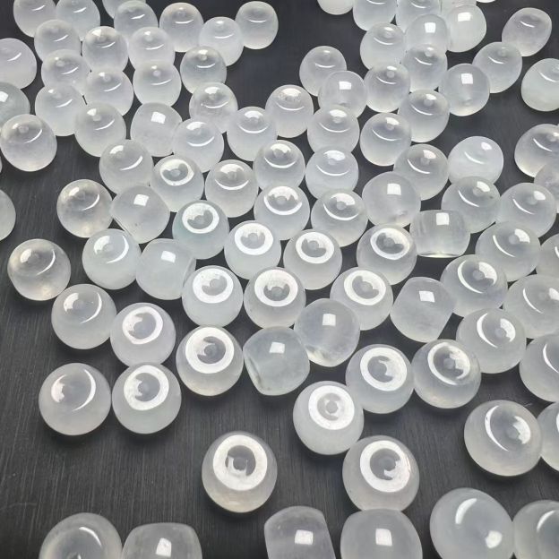 Icy White Moonlight Basan Quartzite Jade Barrel Beads 7x8mm, Natural Clear White Spacer Beads for Bracelet Mala DIY Jewelry Making