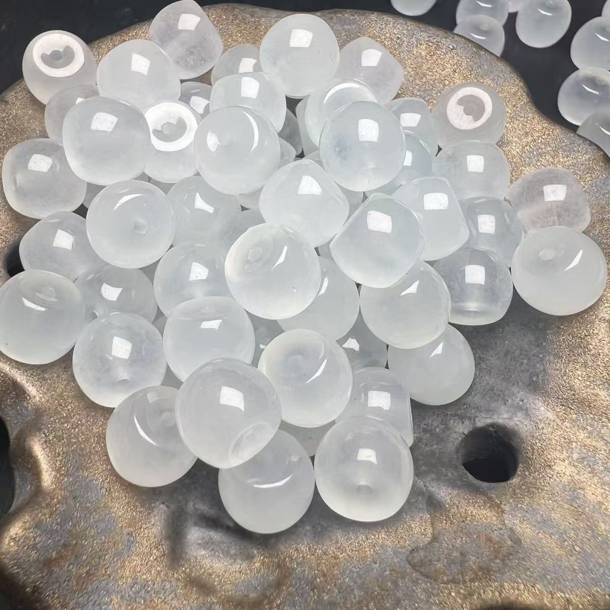 Icy White Moonlight Basan Quartzite Jade Barrel Beads 7x8mm, Natural Clear White Spacer Beads for Bracelet Mala DIY Jewelry Making