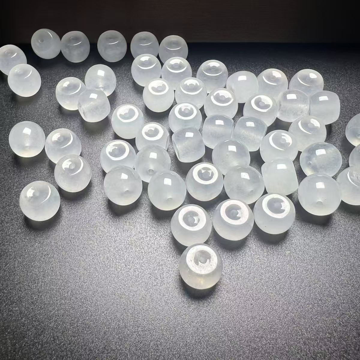 Icy White Moonlight Basan Quartzite Jade Barrel Beads 7x8mm, Natural Clear White Spacer Beads for Bracelet Mala DIY Jewelry Making