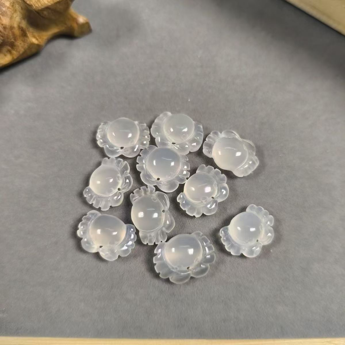 Natural Chalcedony Crab Pendant Cute DIY Jewelry Charm