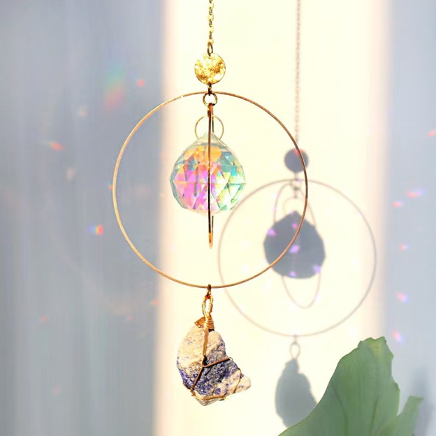 Crystal Prism Suncatcher Orb Rainbow Light Maker Hanging Window Decor