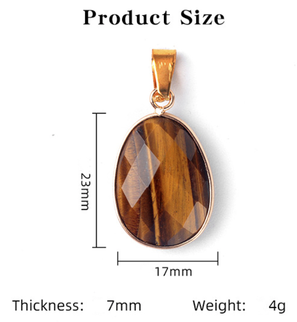 Natural Crystal Faceted Oval Pendant, Copper Wrapped Single Hole Gemstone Charm for DIY Necklace Making and Elegant Jewelry Styling
