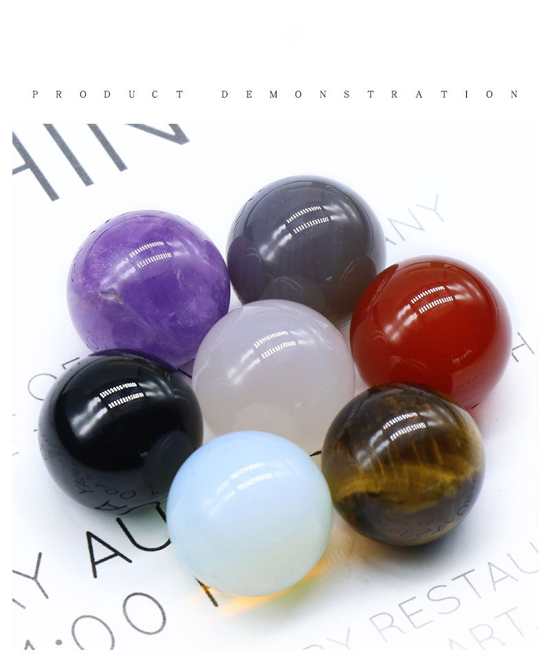 Natural Crystal Sphere Bead, 16mm No Hole Round Stone Bead for DIY Jewelry Making, Display Decor and Handmade Accessory Projects