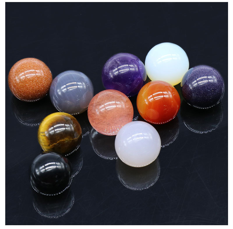 Natural Crystal Sphere Bead, 16mm No Hole Round Stone Bead for DIY Jewelry Making, Display Decor and Handmade Accessory Projects