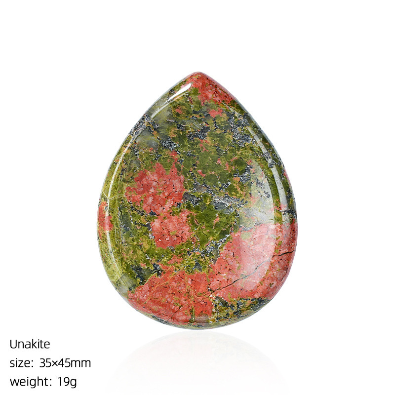 Natural Stone Thumb Worry Stone Teardrop Palm Massage Stone Grooved Crystal Pocket Stone Stress Relief Meditation Healing Stone