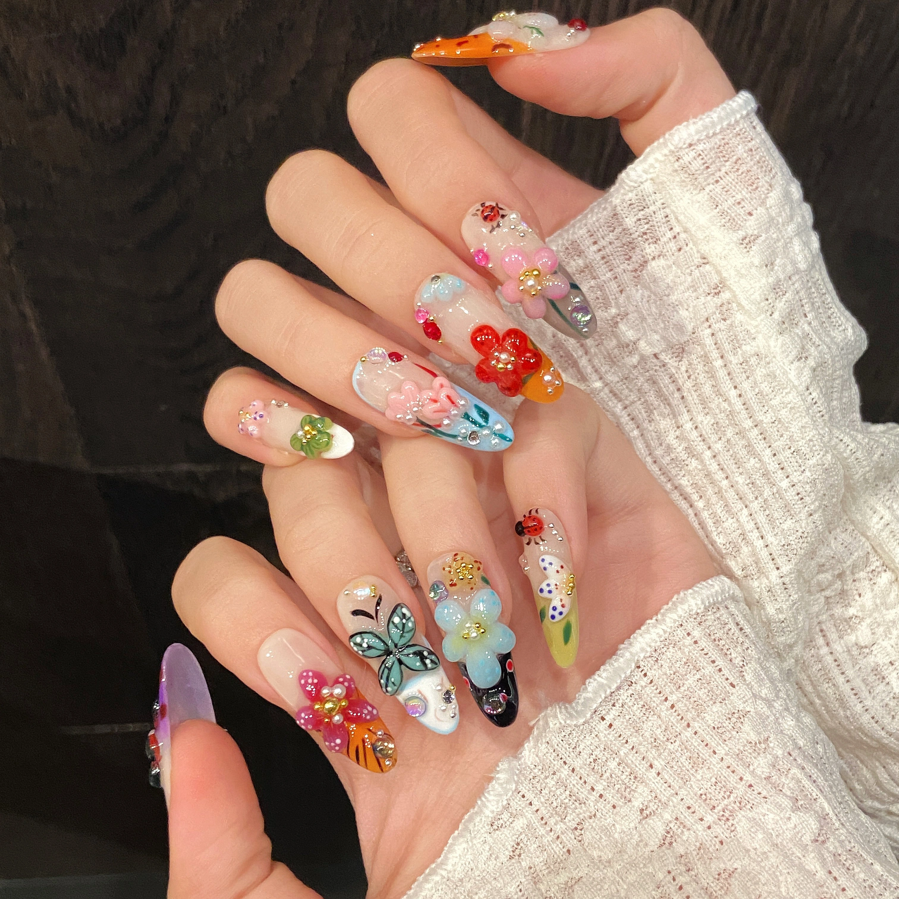 Summer Isle Fairy ✨ Handcrafted Enchanted Ten Pieces of Press-On Nails YH666 
