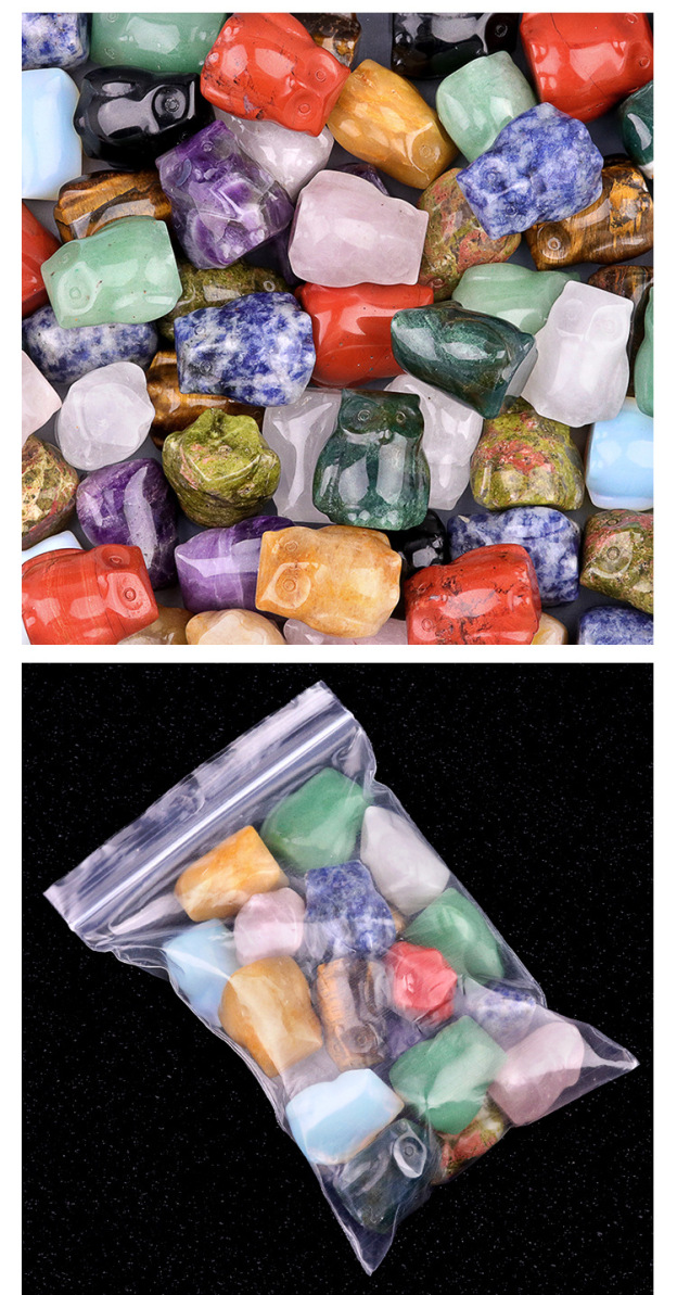 Natural Stone Owl Mini Figurine Hand Carved Animal Desk Decor Small Owl Statue Home Display Collectible Ornament Gift